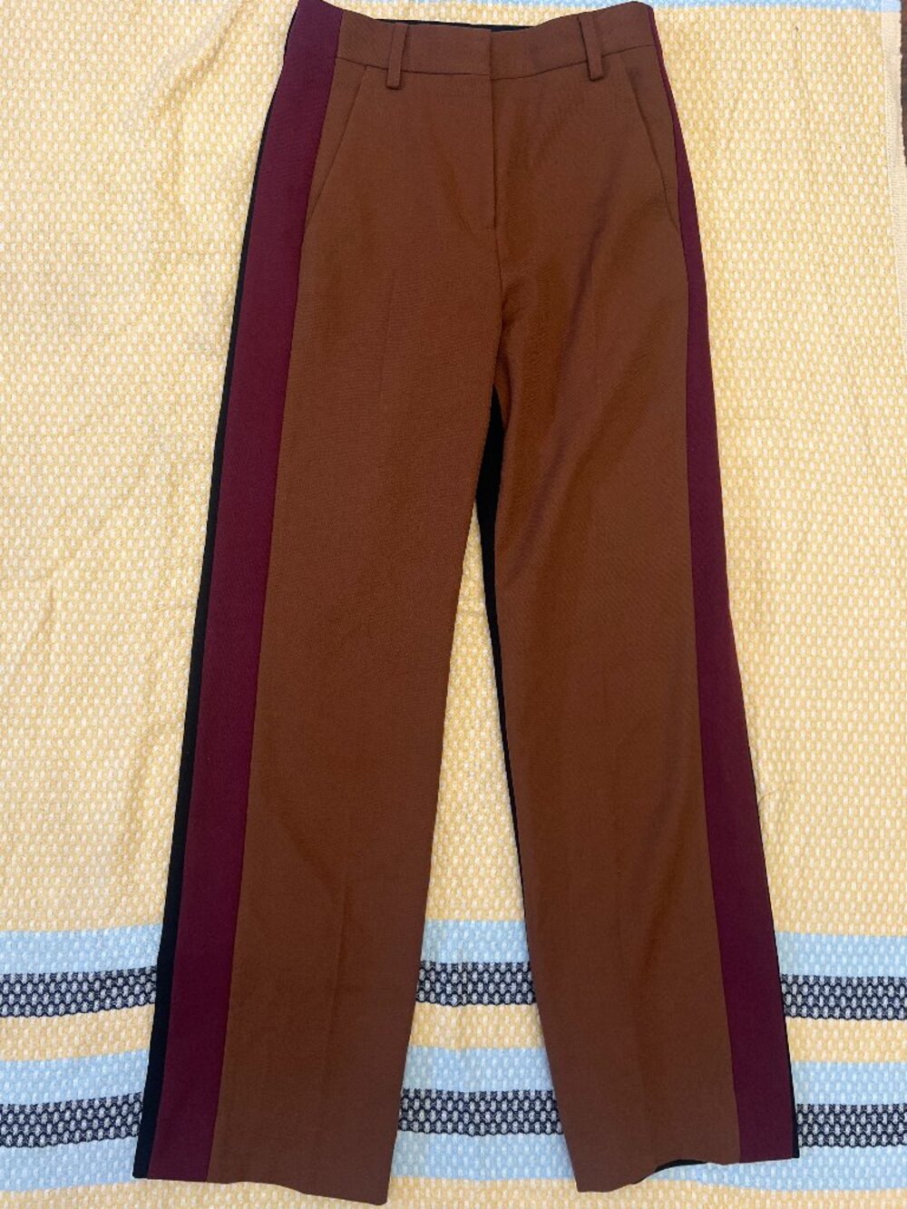 Burberry Tri-Tone Colorblock Straight Leg Pants Size 0